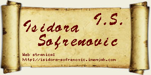 Isidora Sofrenović vizit kartica
